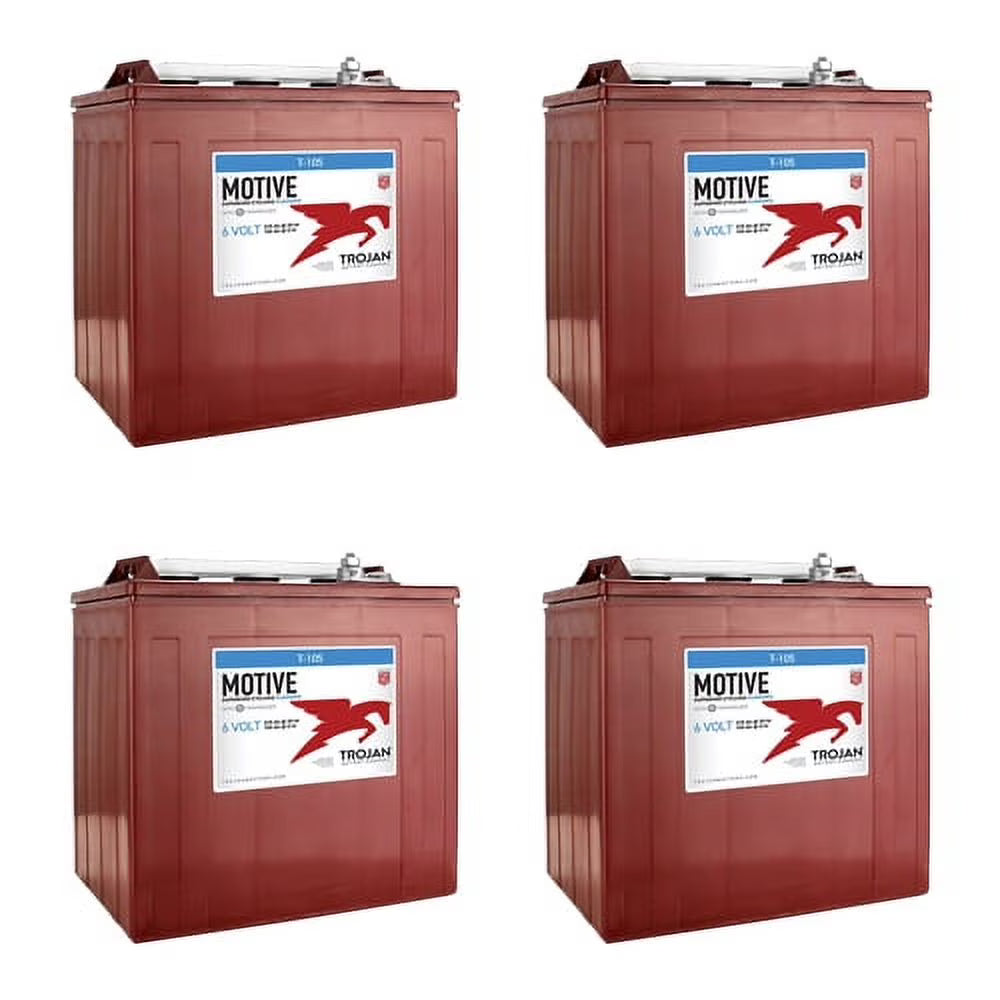T-105 C 6V 225Ah Deep Cycle Golf Cart Batteries (Pack of 4)
