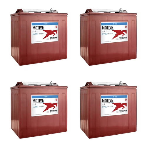 T-105 C 6V 225Ah Deep Cycle Golf Cart Batteries (Pack of 4)
