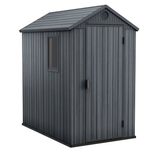 4' x 6' Outdoor Garden Tool Storage Shed w/ Window, Graphite