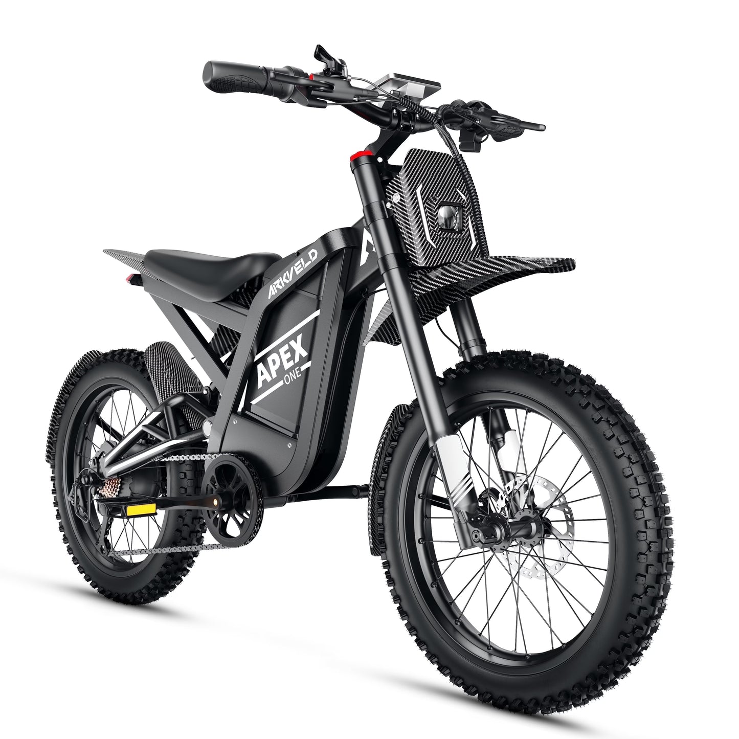 Electric Bike for Adults, Peak-3000W, Max 40MPH and 80Miles Electric Motorcycle,25" Fat Tire Dirt Bike, APEX1 7-Speed E-Bike，White