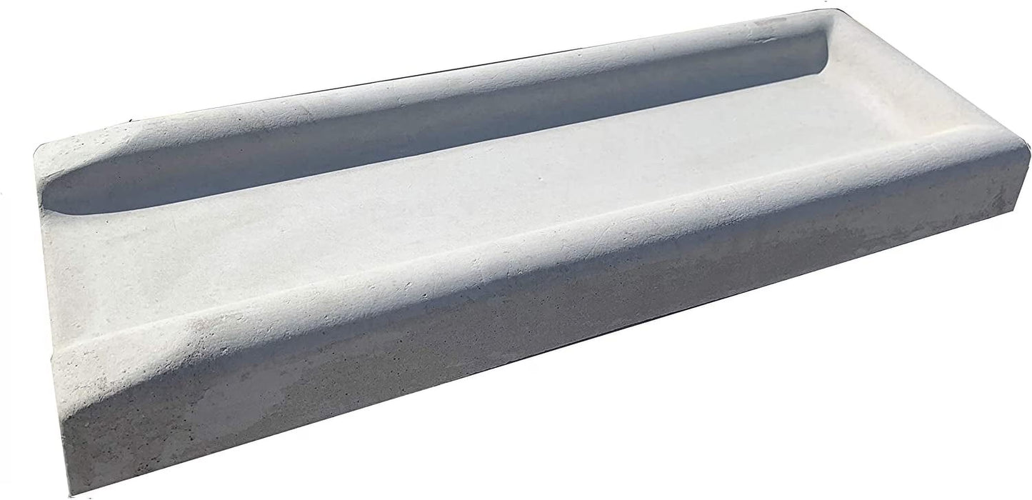 Precast Concrete Splash Block for Water and Rain Drainage from Home, Gutter, Downspout 3" high x 11" wide x 30" long Solid Concrete
