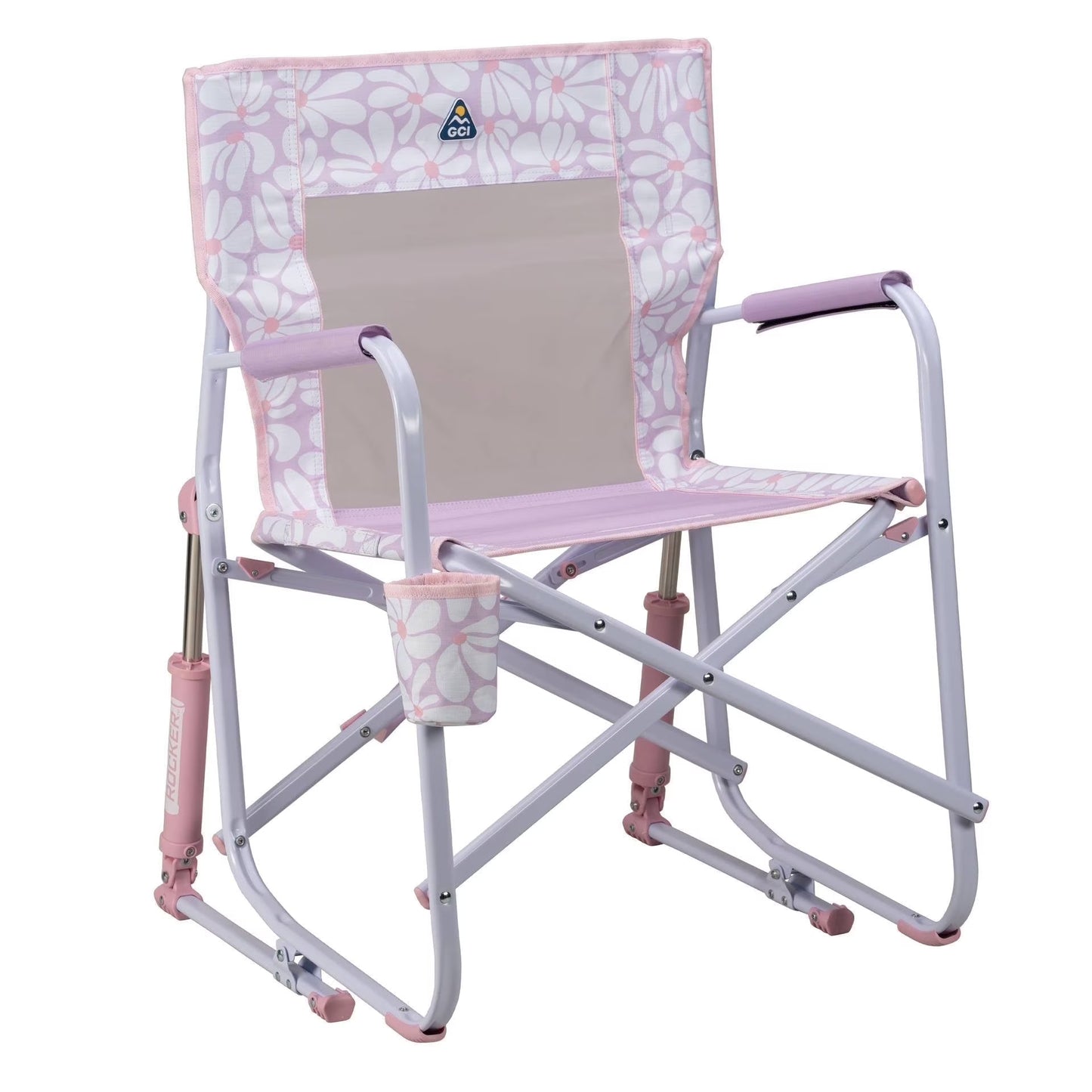 Freestyle Rocker Foldable Rocking Camp Chair, Purple Floral