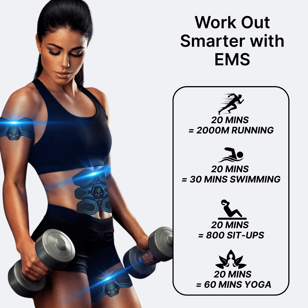 Professional Abs & Arms EMS Muscle Machine with Gel Pads