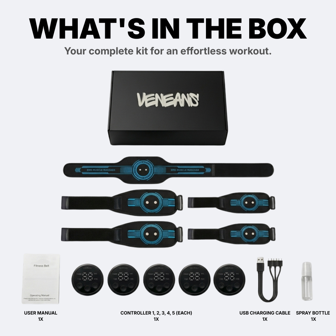 FlexPro 360 Unisex EMS Muscle Training System | 5-Pack for Abs, Arms & Legs