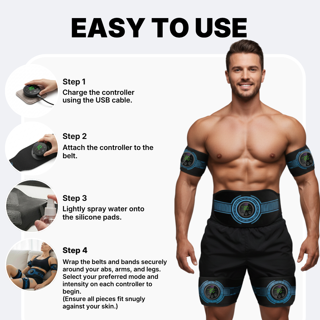 FlexPro 360 Unisex EMS Muscle Training System | 5-Pack for Abs, Arms & Legs