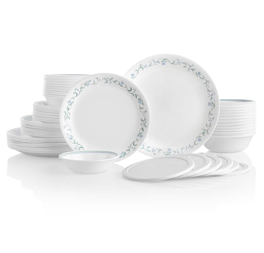 Country Cottage 66-Piece Glass Dinnerware Set (Service for 12)
