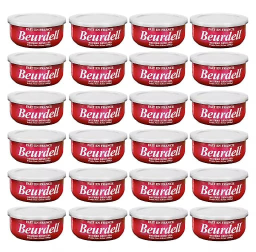 Canned French Butter M?100% Natural Salted Pasteurized Real Butter | Long Shelf Life Emergency Survival Food | Great for Cooking, Baking, RV & Camping | Pull Top Lid | Pack of 24 | France