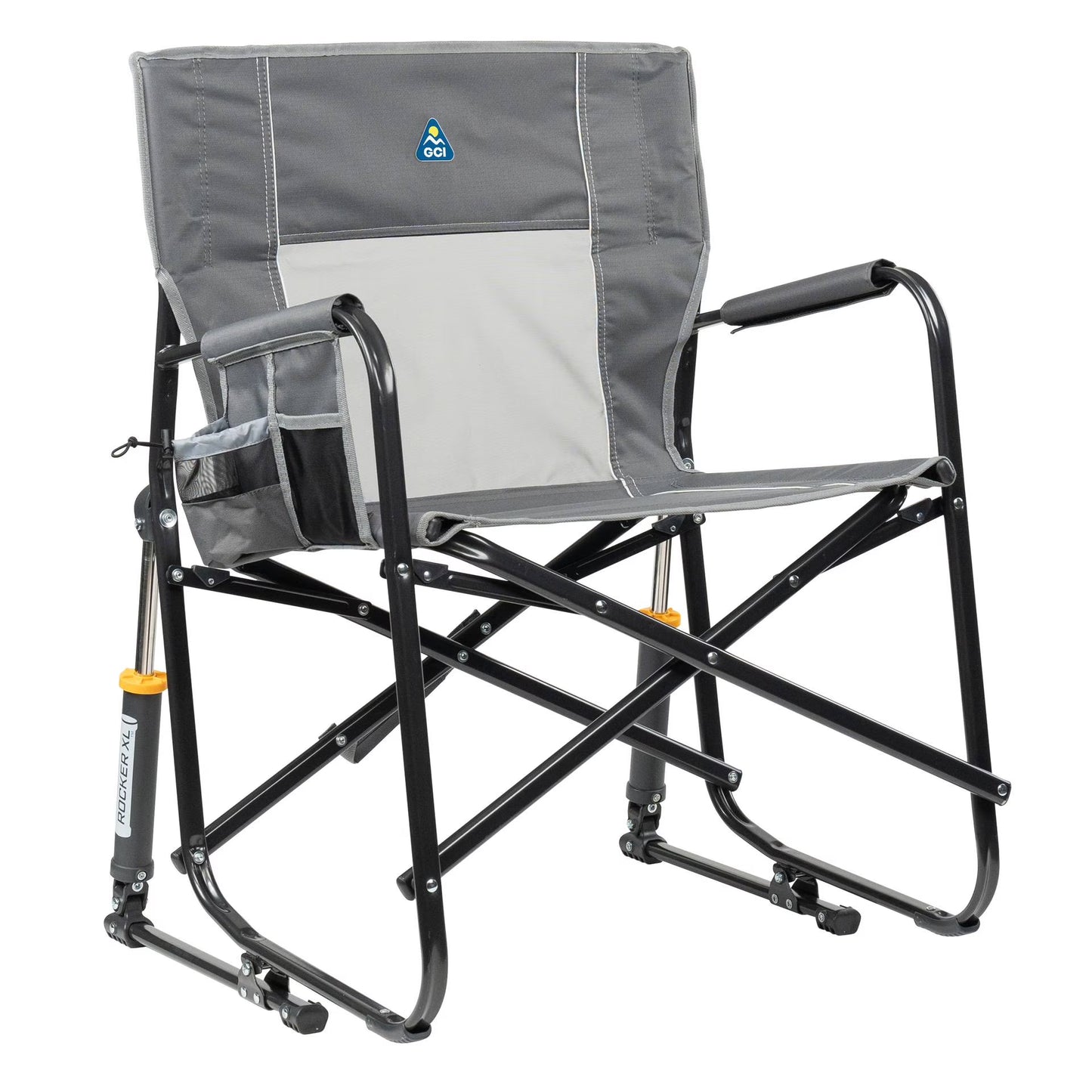 Freestyle Rocker XL Oversized Foldable Rocking Camp Chair, Pewter